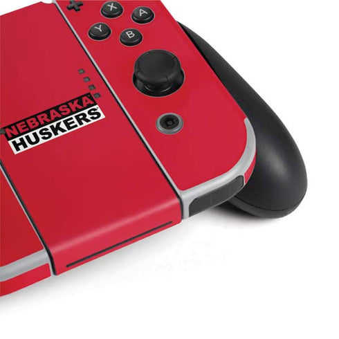 University of Nebraska Red Huskers Nintendo Switch OLED (2021) Skin